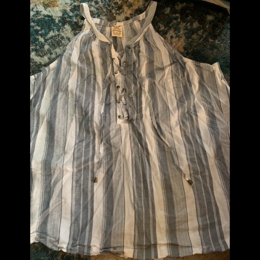 ✂️striped tank top sz xl